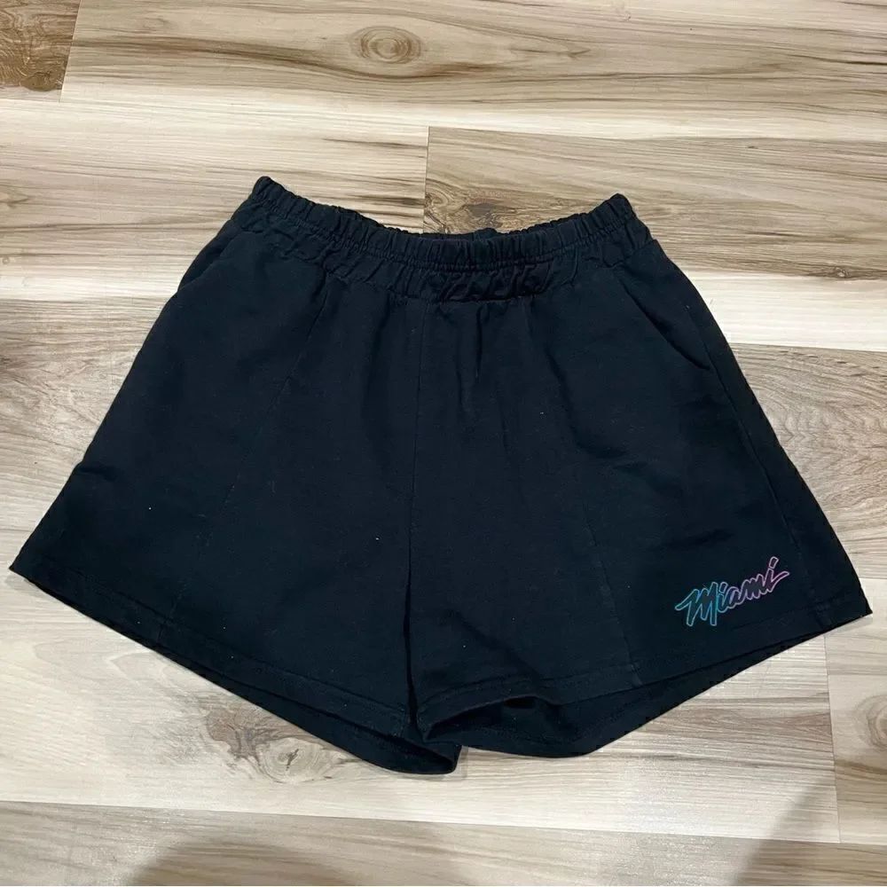 Hot Miami Styles Black Miami Sweat Shorts Women’s XL